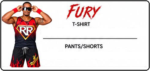 Fury: T-shirt and pants or shorts